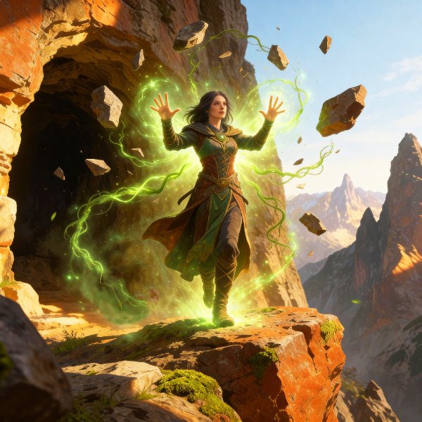 Elemental magic wizard artwork